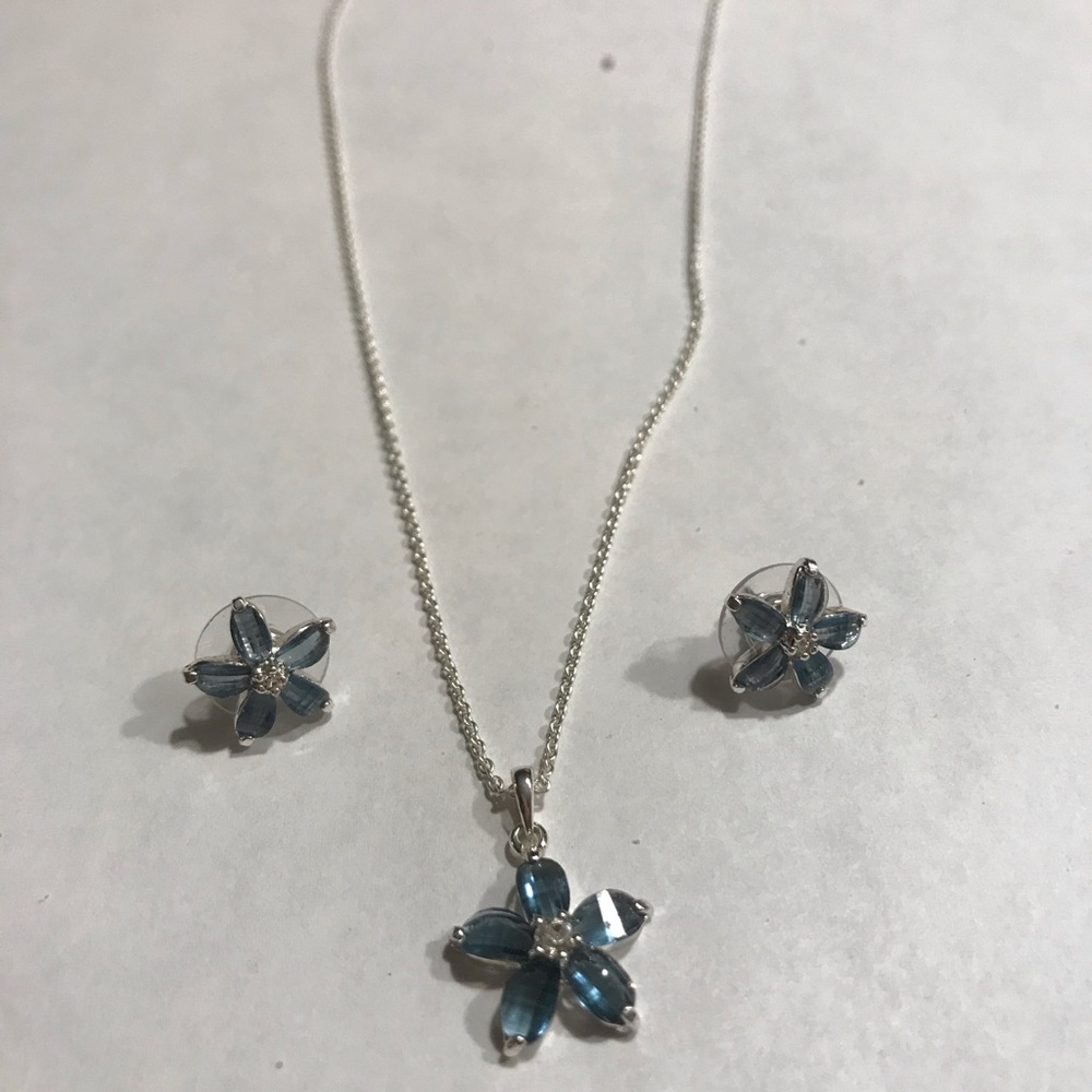 Silver earrings and necklace set